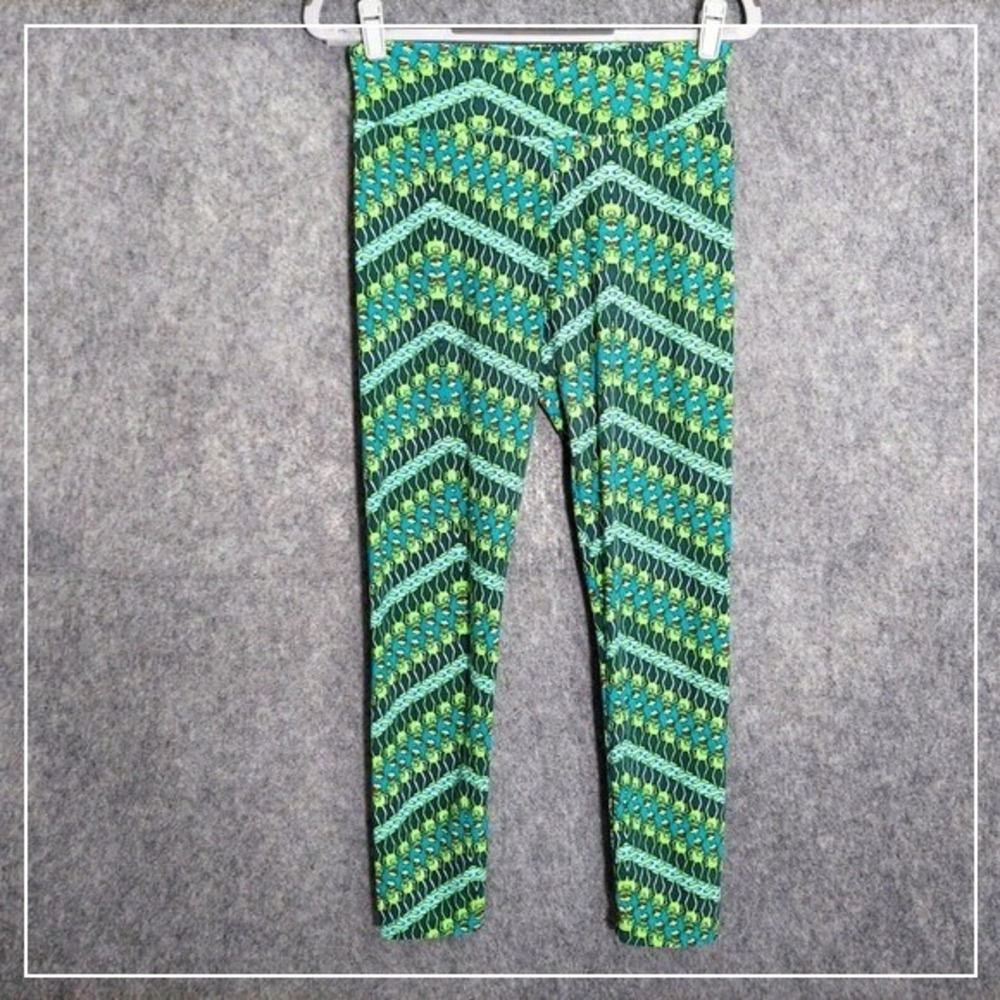 Lularoe Leggings One Size Kermit The Frog Skinny Stretch Hi Rise Pull On muppets